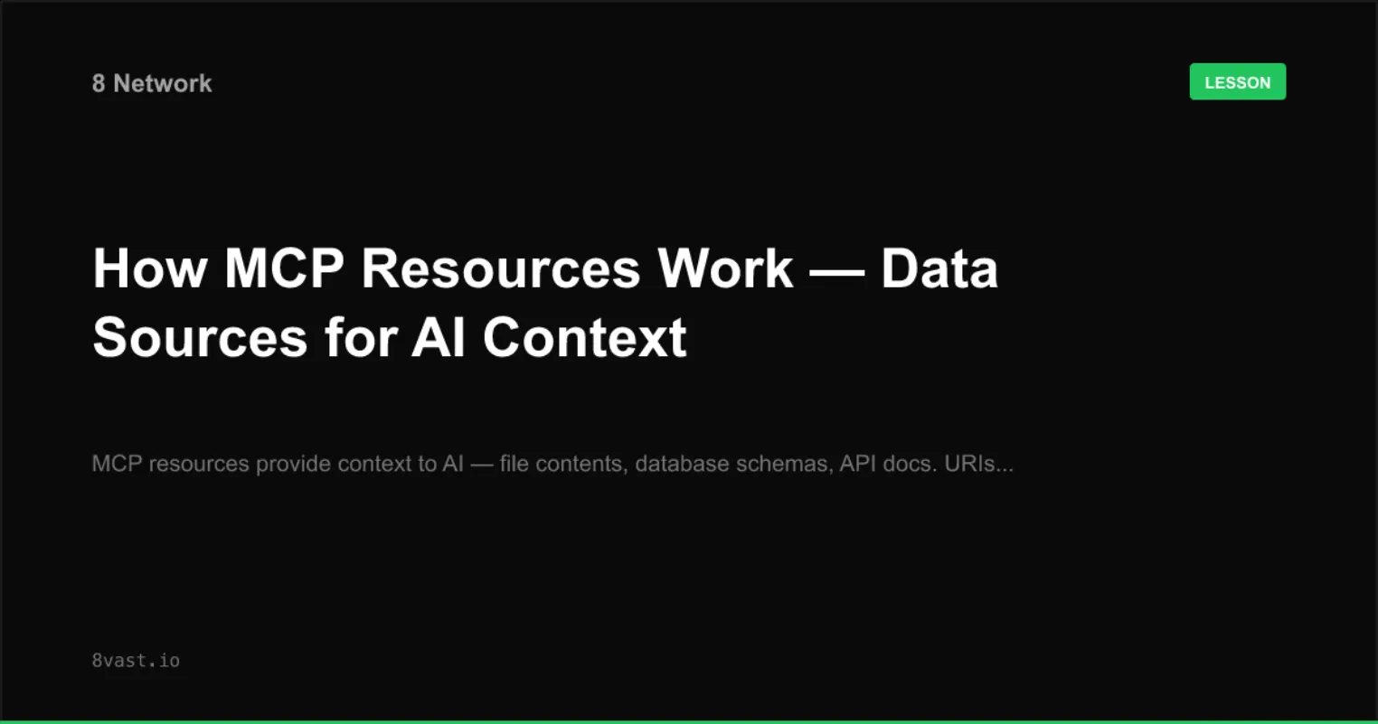 How MCP Resources Work — Data Sources for AI Context