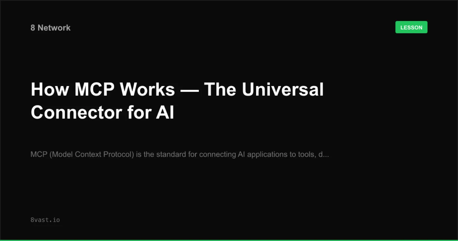 How MCP Works — The Universal Connector for AI