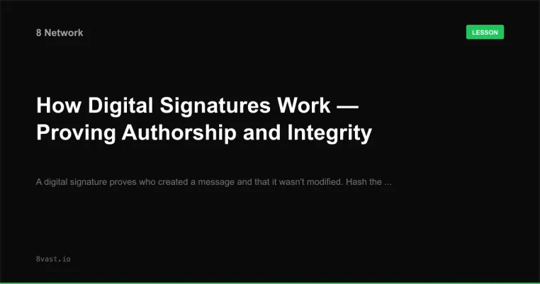 How Digital Signatures Work — Proving Authorship and Integrity