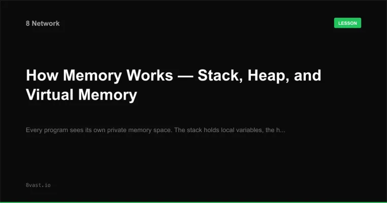 How Memory Works — Stack, Heap, and Virtual Memory