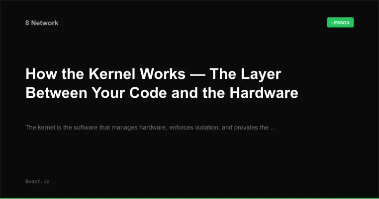 How the Kernel Works — The Layer Between Your Code and the Hardware